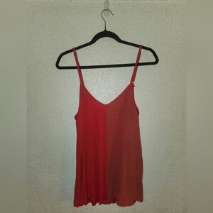 🍅EUC POL "Tomato Red🍅 Halfsie Cotton Gauze Camisole Top" Sz Large🍅